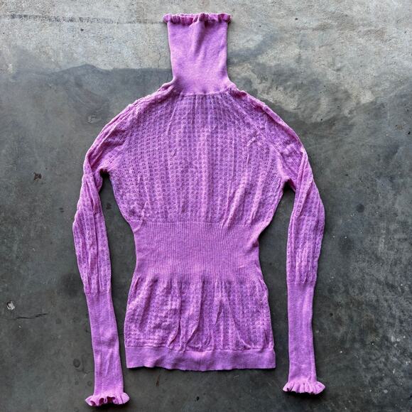 Moda International Sweaters - Moda International Turtle Neck Sweater Women's M Pink Knit Long Sleeve 36010042